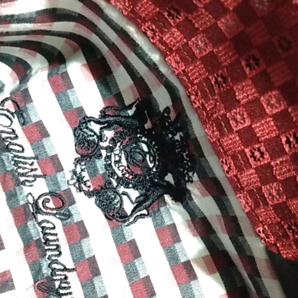 ENGLISH LAUNDRY BLACK WHITE GINGHAM SHIRT - Picture 6 of 11